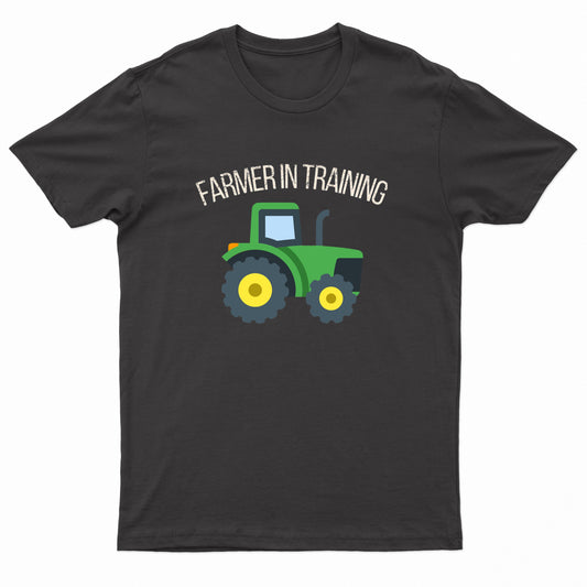 Kids Unisex "FARMER IN TRAINING" Tractor Printed T-Shirt-1