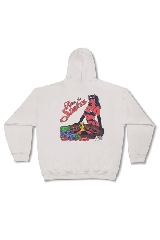 Hoodie in Sand with Raise The Stakes Roulette Print-0