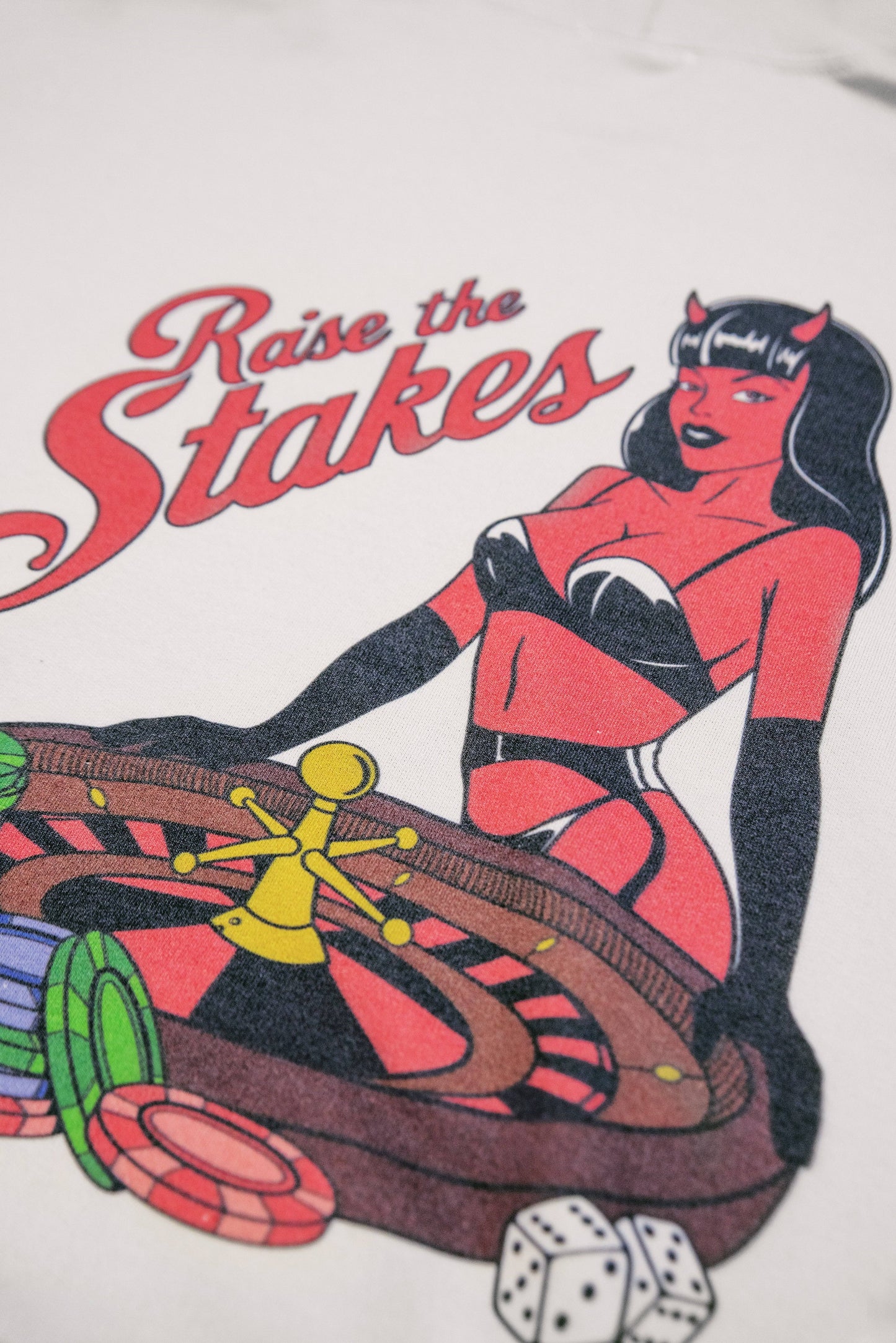 Hoodie in Sand with Raise The Stakes Roulette Print-2
