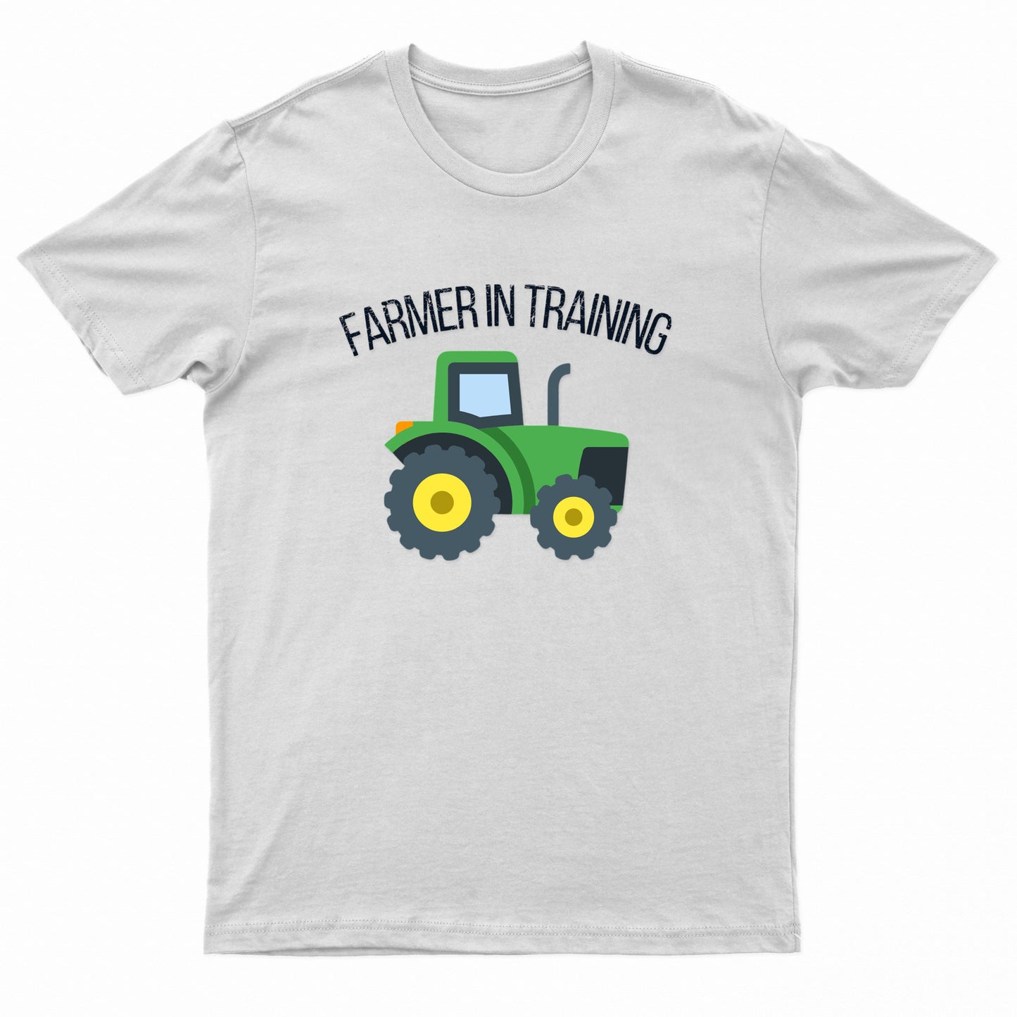Kids Unisex "FARMER IN TRAINING" Tractor Printed T-Shirt-0